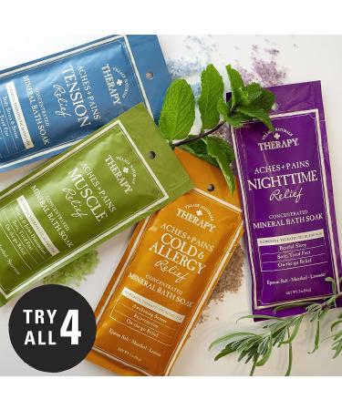 Village Naturals Therapy Mineral Bath Soak Aches & Pains Nighttime Relief 2 Oz Pack of 12 - Buy Online on GoSupps.com