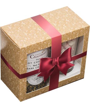 Martins Chocolatier Hot Chocolate Gift Set (Dark) | Drinking Chocolate Made with Belgian Chocolate Shavings | Includes Glass and Marshmallows - Buy Online on GoSupps.com