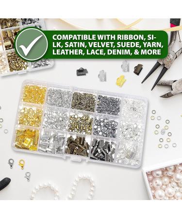 Mandala Crafts Stainless Steel Ribbon Clamps for Jewelry Making - 240 PCs 6mm 8mm 10mm Ribbon End Crimps & Clasps for Bracelets, Necklaces, and Bookmarks - Buy Online on GoSupps.com