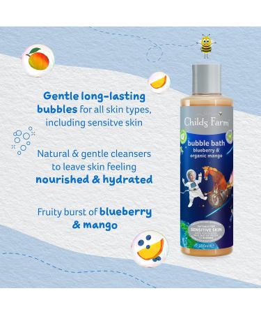 Childs Farm Kids Bubble Bath 250ml | Blueberry & Organic Mango | Gentle Cleansing for Dry, Sensitive, Eczema-prone Skin - Buy Online on GoSupps.com