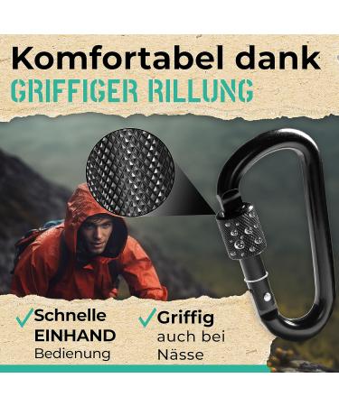 Durable Aluminum Carabiner with Screw Cap - 10 Pack | Keychain Hooks for Fitness Camping Travel & Everyday Use - Buy Online on GoSupps.com