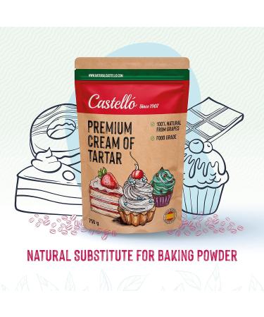 Castello Premium Cream of Tartar 750g - 100% Natural, Gluten Free, Keto & Paleo Friendly - Baking Powder Substitute - Non-GMO - Phosphate Free - From Grapes - Since 1907 - Buy Online on GoSupps.com