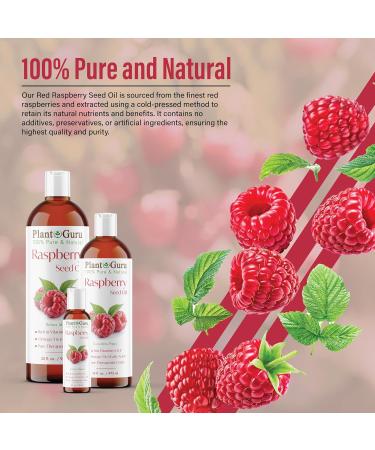 Plant Guru Red Raspberry Seed Oil 8 fl. oz. Cold Pressed Unrefined 100% Pure & Natural Carrier Ideal for Skin Face Body and Hair Moisturizer. Great for DIY Soap Creams Lotions and Lip Balms. - Buy Online on GoSupps.com