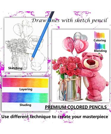 KALOUR 132 Colored Pencils Set with Adult Coloring Book Ideal for Drawing, Sketching, and Shading Includes Colorless Blender & Zipper Travel Case Art Supplies for Beginners & Kids - Buy Online on GoSupps.com