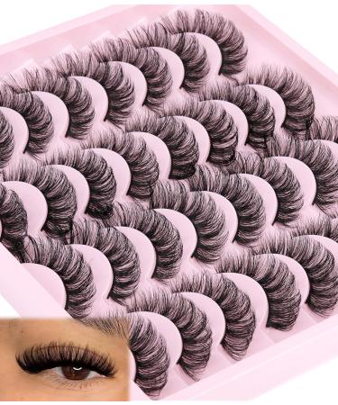 Yawamica Cat Eye 16MM Wispy False Eyelashes - Natural Fluffy D Curl Extension Look - 16 Pairs Pack - Buy Online on GoSupps.com