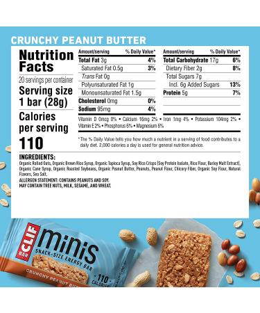 CLIF BARS Crunchy Peanut Butter Pack - 20 Plant Based Energy Bars with Organic Oats - Vegetarian & Kosher - 10 Full Size & 10 Mini Bars (2.4oz & 0.99oz) - Buy Online on GoSupps.com