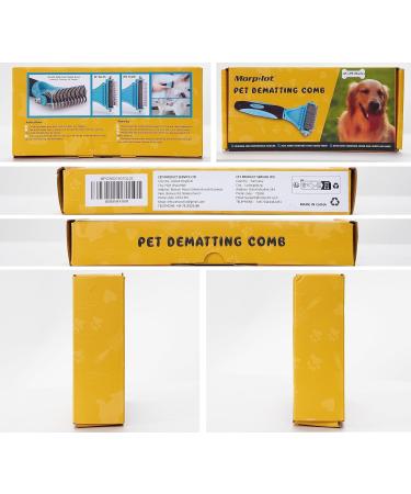 Dog Burst Cat Brush | 12+23 Stainless Steel Double-Sided Deshedding Tool for Dogs & Cats - Remove Unwanted Hair & Knots - Blue - Buy Online on GoSupps.com