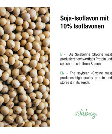 Vitabay Soy Isoflavone - 90 Vegan Capsules | High Dosage 10% Isoflavones | Made in Germany | International Shipping Available - Buy Online on GoSupps.com