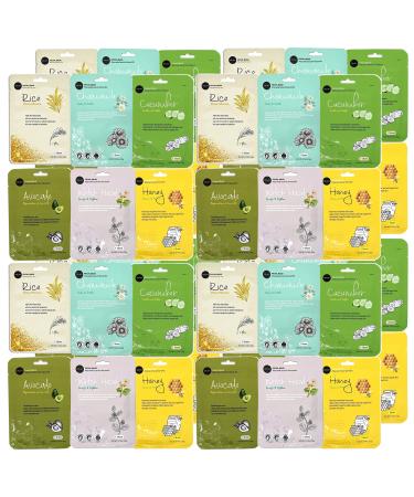 Celavi Essence Facial Face Mask K-Beauty Skincare Korea Skin Care Moisturizing (8 of each) B Set 48 Count (Pack of 1) B Set