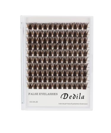 Brown Cluster DIY Eyelashes Extensions 120pcs Individual Wide Stem False Lashes Makeup False Eyelashes Tools (14mm)