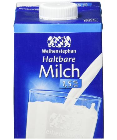 Weihenstephan Long-life Milk 1.5 percent pack of 12 (12 x 500 ml) Milk 500 ml (pack of 12)
