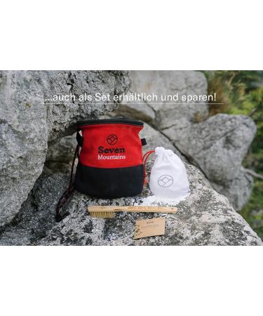 Shop Seven Mountains Boulder Accessories - Black & Red Chalk Bag Set with Bamboo Brush & Chalkball for Ultimate Climbing Safety - Buy Online on GoSupps.com