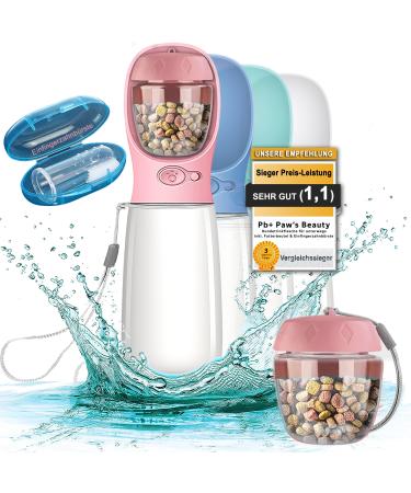 NEW 3 Series gift set |Innovative 550ml dog drinking bottle for on the goincluding feed bag & toothbrush |Premium drinking bottle dog |Drinking bottle dogs for on the go | 100% leak -proof 550ml pink - Buy Online on GoSupps.com