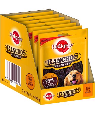 Pedigree Ranchos Originals Soft dog snack with chicken Gently dried Ideal for small and large dogs 7 x 70g - Buy Online on GoSupps.com