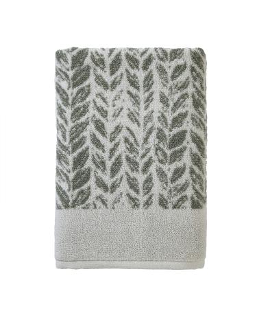 SKL Home by Saturday Knight Ltd. Distressed Leaves Bath Towel,Sage Sage 28x54