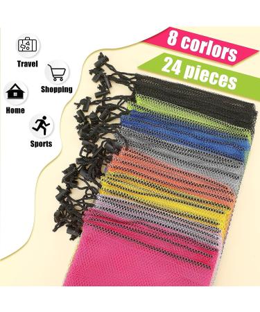 Funtery 24 Pcs Mesh Laundry Bags - Drawstring Soccer Basketball Stuff Sack - Camping Nylon 8x12 Inch - Buy Online on GoSupps.com