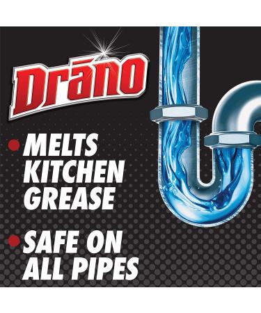 Drano Professional Strength Crystals Drain Clog Remover and Cleaner Unclogs Kitchen Sinks and Removes Food Grease and Cooking Oil 500g - Buy Online on GoSupps.com