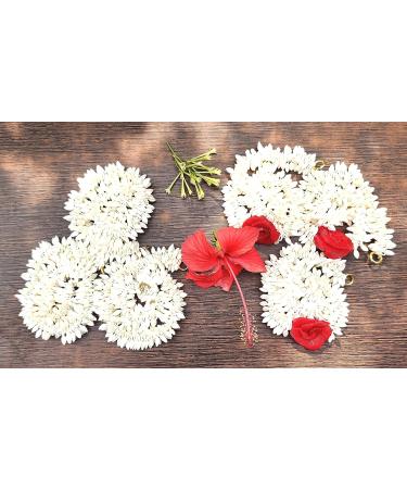 Pretty Charming Artificial Hair Gajra - Set of 6 (3 Red & 3 White) - Buy Online on GoSupps.com