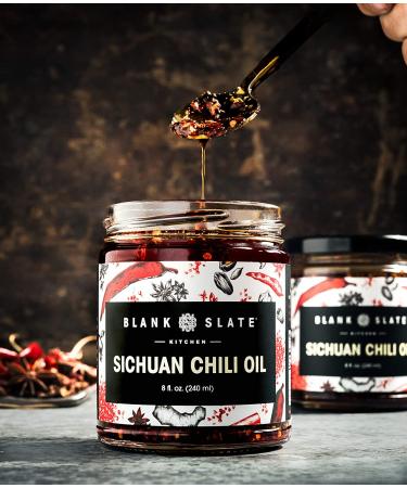 Blank Slate Kitchen Sichuan Chili Oil (8 oz) - Vegan, Gluten-free, Sugar-free Spicy Hot Sauce - Buy Online on GoSupps.com