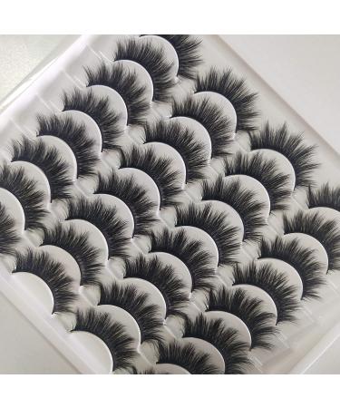 Yawamica 3D Mink Fluffy False Eyelashes Pack - 16 Pairs Natural and Dramatic Faux Mink Lashes - Handmade 18MM Multipack - Desire - Buy Online on GoSupps.com
