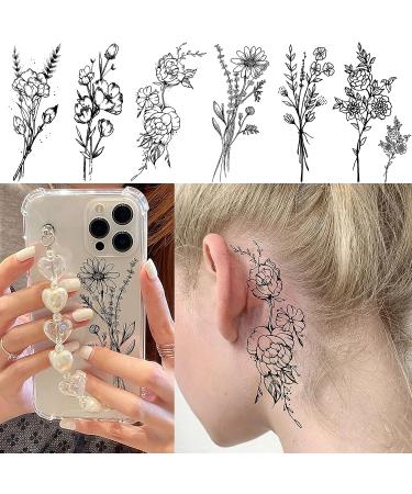 JOEHAPY 19 Sheets 3D Sexy Flower Temporary Tattoos for Women Neck Arm - Waterproof Small Fake Tattoo Stickers - Floral Sunflower Rose Wild Plants - Adult Tattoo Kits - Buy Online on GoSupps.com