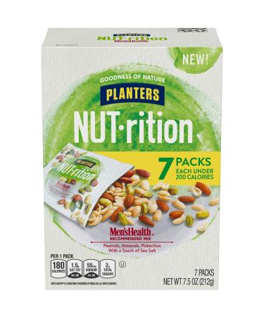 Planters Men's Health Mix Mixed Nuts (7.5 oz Packets, Pack of 7) Men's Health Recommended Mix - Buy Online on GoSupps.com
