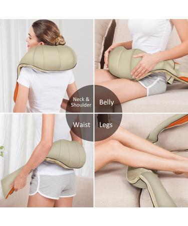 Snailax Wireless Neck Massager | Shiatsu Massage Device with Heat | Portable Pain Relief for Neck & Back | Perfect Gift for Men & Women - Khaki - Buy Online on GoSupps.com