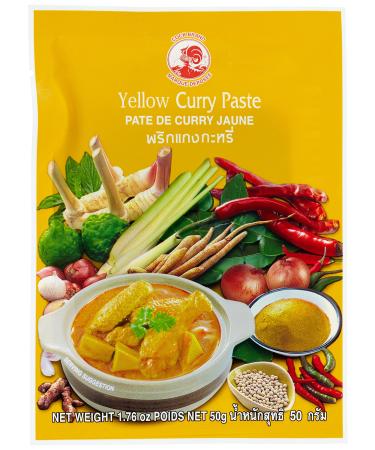 Cock curry paste yellow mild sharpness authentically Thai cooking natural ingredients vegan halal & gluten -free 6 Pack (6 x 50 g) 6 50 g (6 Pack)
