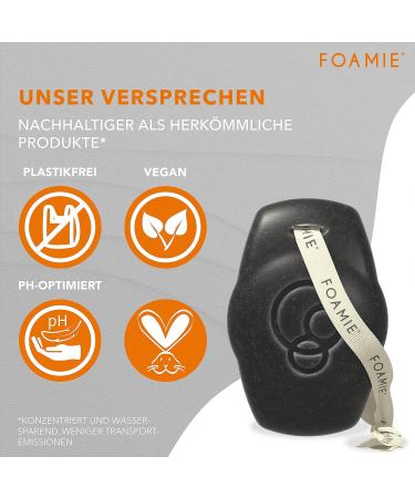 Foamie 3-in-1 Solid Shower Gel & Shampoo for Men - Activated Carbon & Rosewood | Powerful Woody Fragrance for Skin & Hair Care - 90g - Buy Online on GoSupps.com