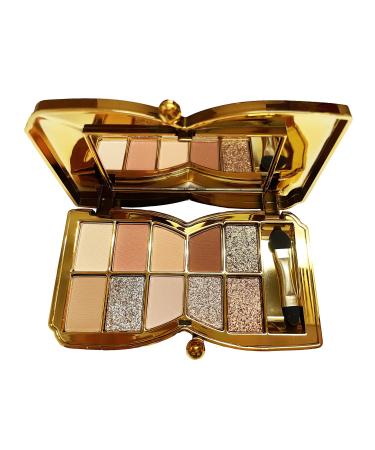 UIFCB Glitter Eyeshadow Palette 10 Colors Sparkle Shimmer Eye Shadow Highly Pigmented Long Lasting Makeup Set Gold (Type 10)