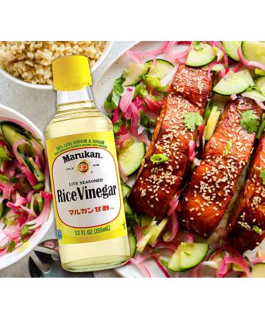 Marukan Lite Seasoned Rice Vinegar Dressing - 12oz Glass Bottle - Pack of 1 - Buy Online on GoSupps.com