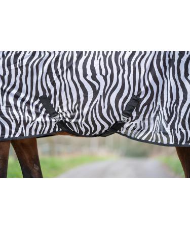 HKM Zebra Fly Rug - White/Black 155 cm with Cross Strap | Premium International Shipping - Buy Online on GoSupps.com