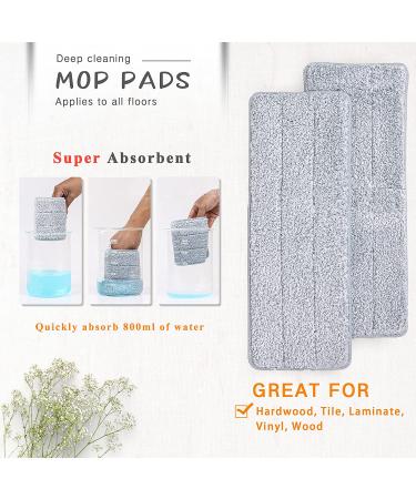 Oshang Flat Squeeze Mop and Bucket - Hand-Free Wringing - 4 Washable Microfiber Pads - for Hardwood, Laminate, Tile Floors - Buy Online on GoSupps.com