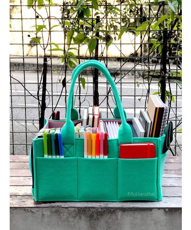 Mollieollie Premium Baby Diaper Caddy Organizer | Portable Nursery & Craft Storage Bin | Car Seat Tote with Zipper Pocket | Teal/Rose - Buy Online on GoSupps.com