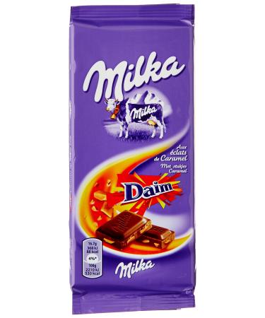 Milka Chocolate with Caramel Chips Daim Pack of 2 X 100 g