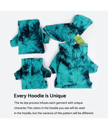 Fitwarm Tie Dye Dog Hoodie Sweatshirt with Pocket - Azure Blue - Buy Online on GoSupps.com
