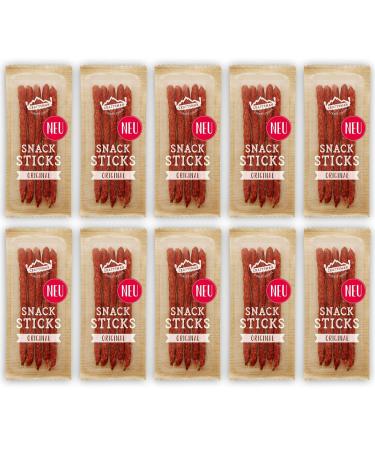 Craftsman Snack Sticks Original (15 x 45 g) |Wurst snack |Mini Salami |Meat snack to go |Smoked Mini sausage |Hearty Salami sticks |Raw sausage |Permanent sausage (15 packs (15 x 45g))