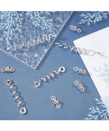 Sunnyclue 9-Piece Spiral Hair Jewelry Set | Alloy Spiral Hair Clips & Viking Hair Pearls for Women | Stylish Hair Accessories for Braids - Silver - Buy Online on GoSupps.com