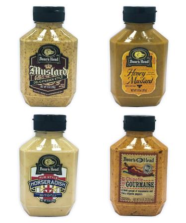 Boar's Head Deli Condiment 4-Pack Bundle Variety Gift Set, Chipotle Gourmaise, Honey Mustard, Deli Mustard, Pub Style Horseradish, Gluten Free