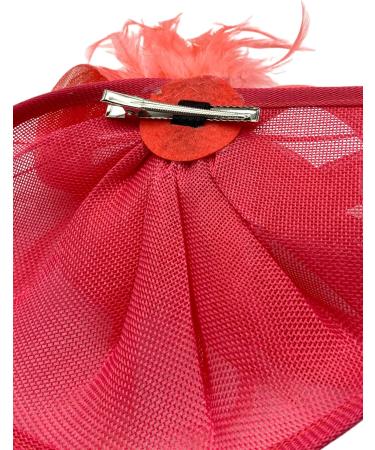 Ladies Feather Aliceband/Clip Fascinator Hat for Weddings Races Royal Ascot (Coral) - Buy Online on GoSupps.com