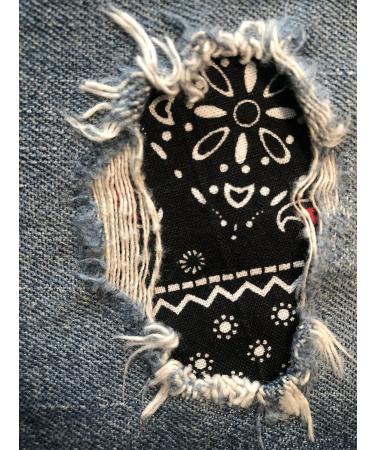 Bandana Fabric Peek-A-Boo Iron ON Patches - Red/Black 3 x 5 (Set of 2) - Buy Online on GoSupps.com