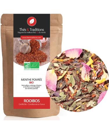 Th s & Traditions Organic Rooibos Peppermint | 100g Loose Leaf Bag | Certified Organic Agriculture