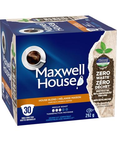 Maxwell House House Blend Coffee Certified Compostable K-Cup Coffee Pods 30 Pods House Blend House Blend 30 count (Pack of 1) - Buy Online on GoSupps.com