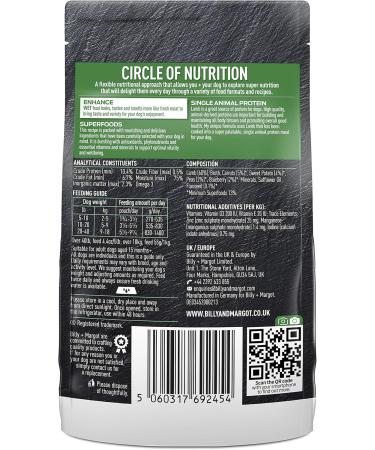 Billy & Margot Pack of 12 sachets of Lamb Food and superfood 150 g - Buy Online on GoSupps.com