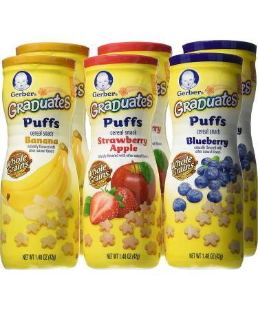 Gerber Graduates Puffs Cereal Snack 1.48 oz 6 Pack - Assorted Flavors - Buy Online on GoSupps.com