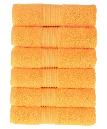 Maurahome luxury towels set 100% cotton.Hotel & Spa quality.6 large towels 50x100.Fast drying terry towels.Soft plush and strongly absorbent.6 towels orange