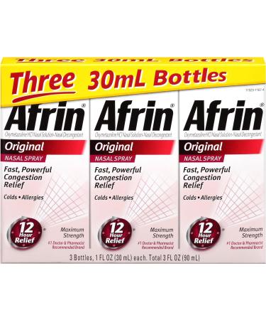 Afrin Original Nasal Spray 3 Pack - 1 Fl Oz Per Pack | Fast & Effective Sinus Relief - Buy Online on GoSupps.com