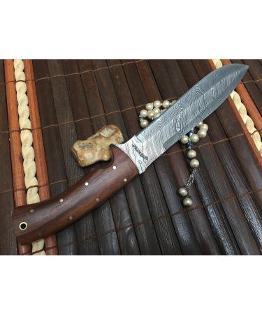 Perkin Damascus Hunting Knife with Sheath - AR1101 | Premium Quality International Shipping - Buy Online on GoSupps.com