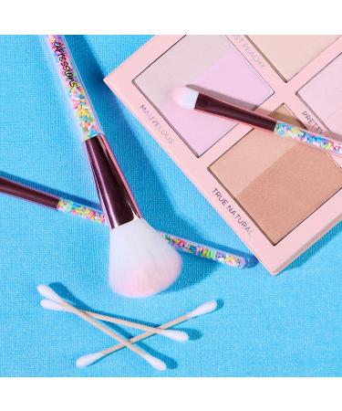 Expressions 5pc Sprinkle Confetti Makeup Brush Set - Pink Rainbow Handles Dense Bristles | Premium Makeup Brushes for Perfect Application - Buy Online on GoSupps.com