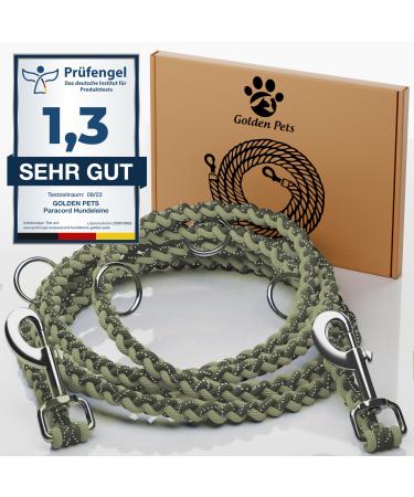 Test grade: very good - dog leash reflecting i 2m adjustable weatherproof & tearproof up to 250 kg i paracord Kleine umh ngeleine i small - large dogs olive green 2 m dogs up to 15 kg